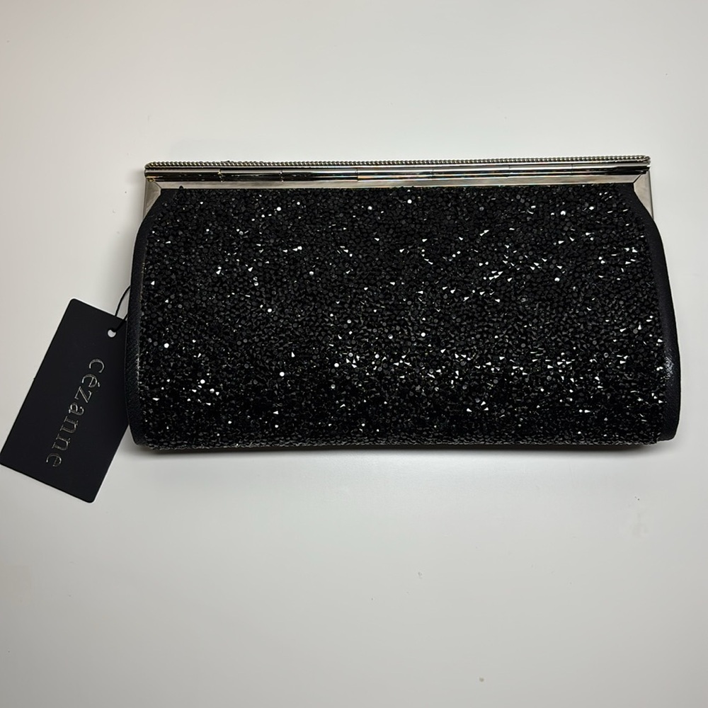 Cezanne Silver Crystal Hinge Clutch